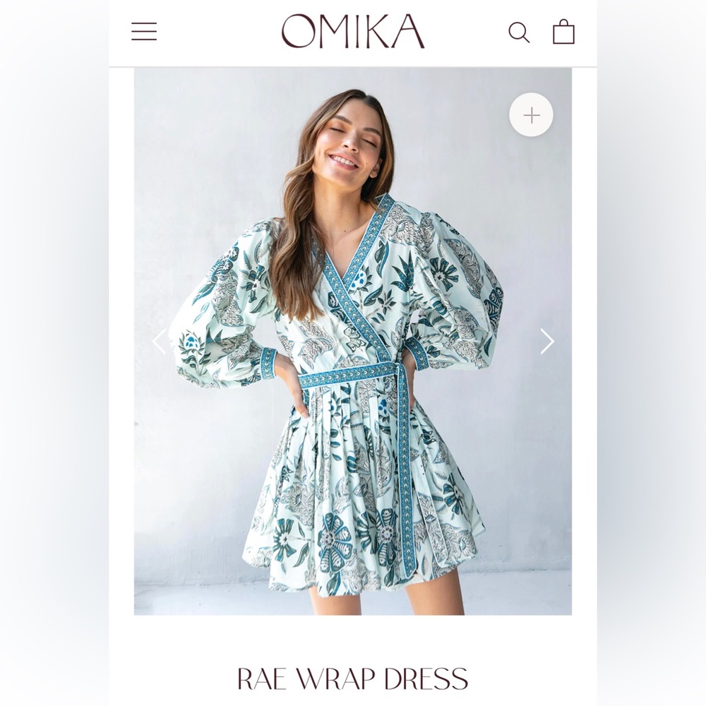 NWT OMIKA  Rae wrap dress Nadia mint